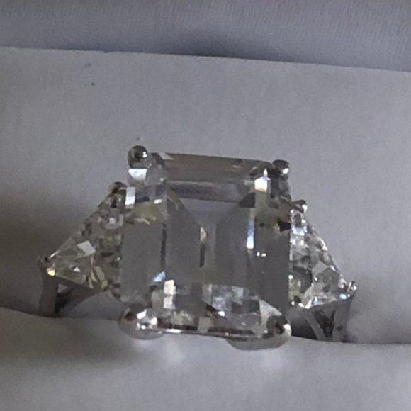 Sterling Silver 925 Cubic Zirconia Size 7 - Picture 2 of 8